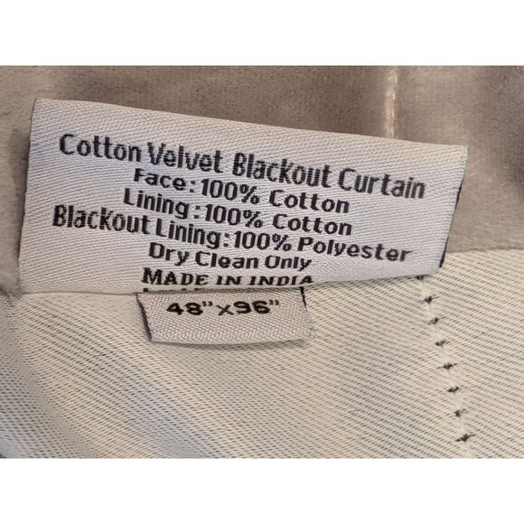 Quince Cotton Velvet Room Darkening Curtain Color Light Grey Size 48x96 -NEW- - Picture 4 of 8